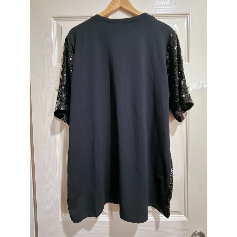 Sequin Game Day Black Dress - Picture 2 of 3